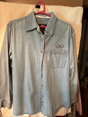 Harley-Davidson Light Blue Denim Button-Down Shirt